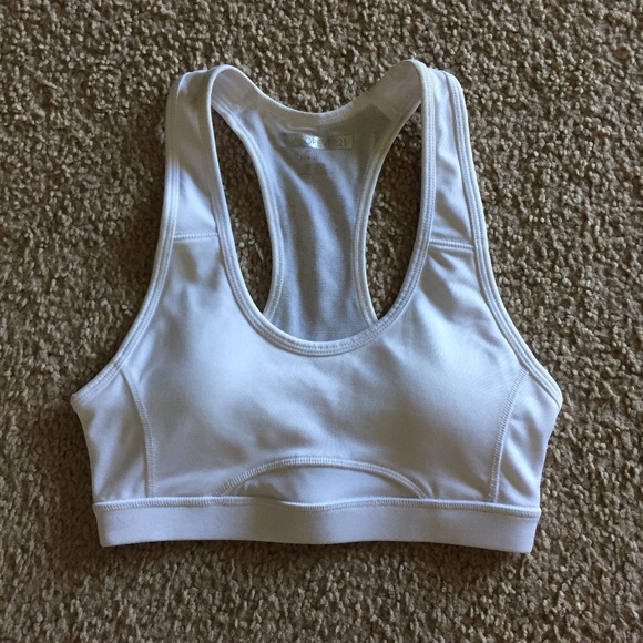 forever 21 white sports bra